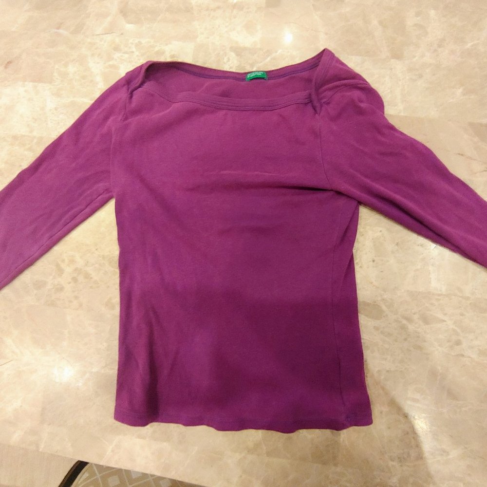 3/4 length sleeve Benetton shirt